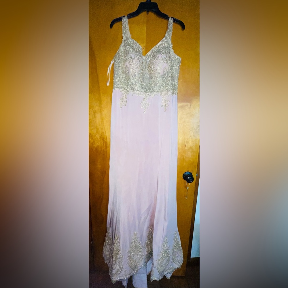 Pink with gold night/prom dress